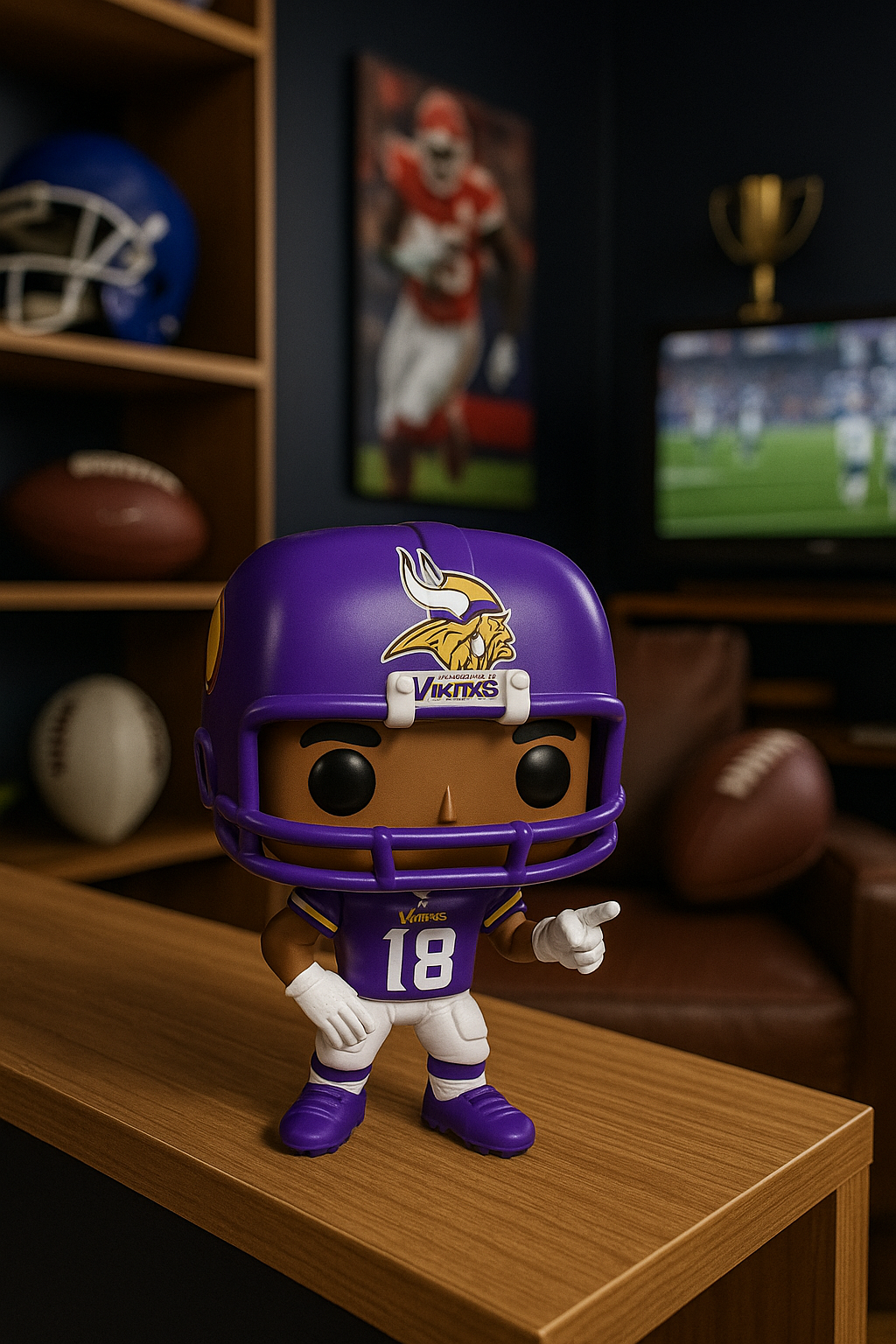 Justin Jefferson STL File – 3D Printable Minnesota Vikings Funko Style Figure
