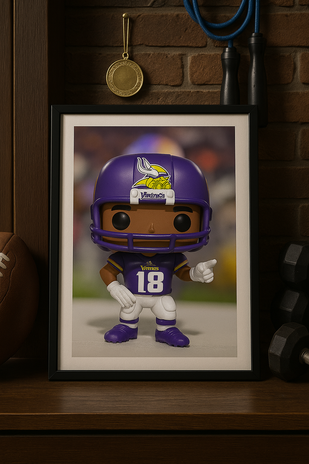 Justin Jefferson STL File – 3D Printable Minnesota Vikings Funko Style Figure