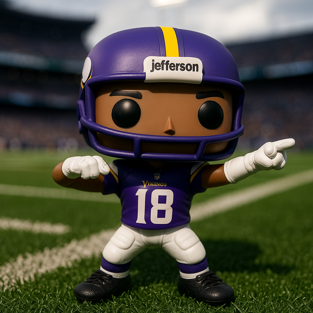 Justin Jefferson STL File – 3D Printable Minnesota Vikings Funko Style Figure