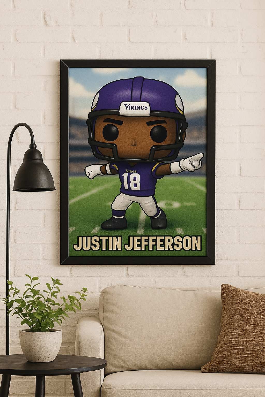 Justin Jefferson STL File – 3D Printable Minnesota Vikings Funko Style Figure