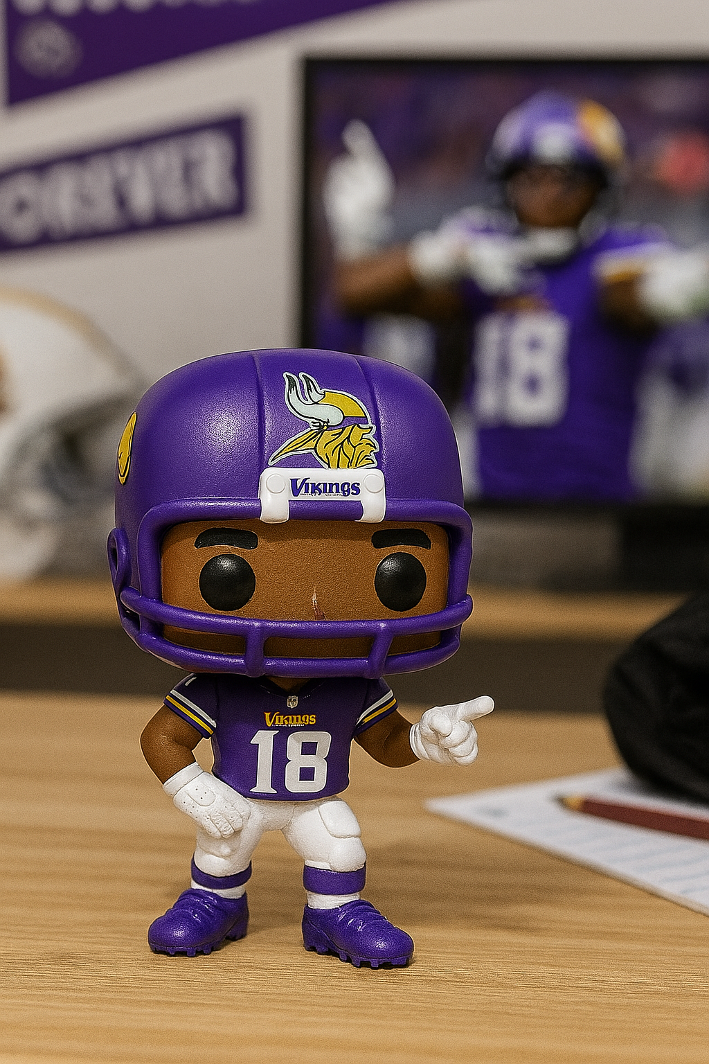 Justin Jefferson STL File – 3D Printable Minnesota Vikings Funko Style Figure