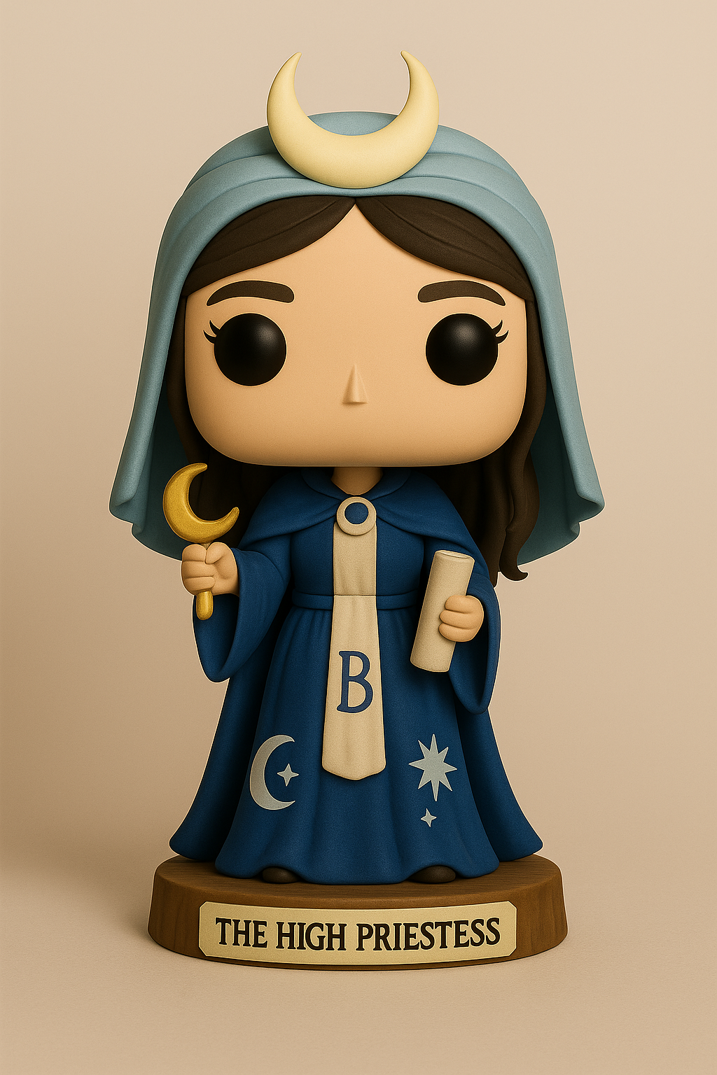 The High Priestess Tarot STL File – 3D Printable Funko Pop Style Figurine